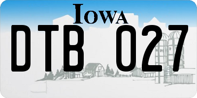 IA license plate DTB027