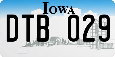IA license plate DTB029