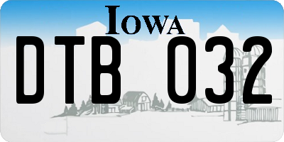 IA license plate DTB032