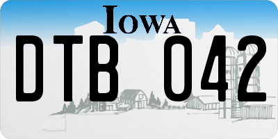 IA license plate DTB042