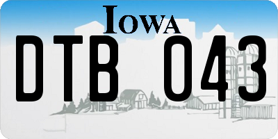 IA license plate DTB043