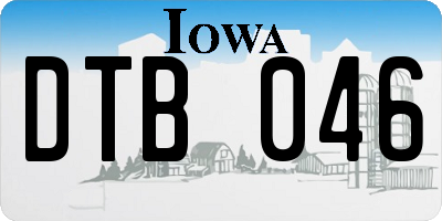 IA license plate DTB046