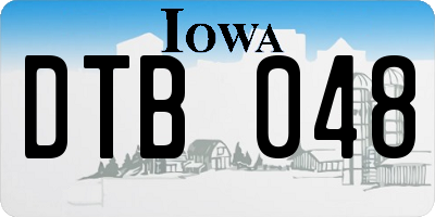 IA license plate DTB048