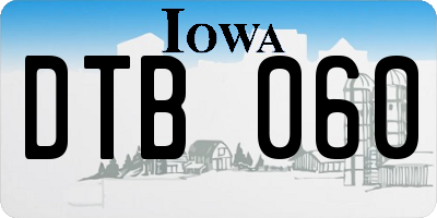 IA license plate DTB060