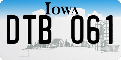 IA license plate DTB061