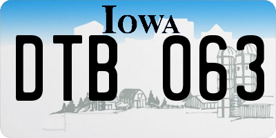 IA license plate DTB063