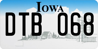 IA license plate DTB068