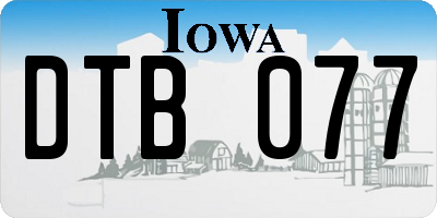 IA license plate DTB077