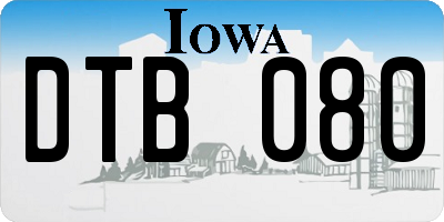 IA license plate DTB080