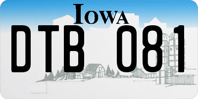 IA license plate DTB081