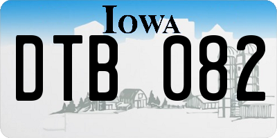 IA license plate DTB082