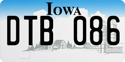 IA license plate DTB086