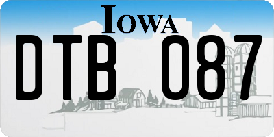 IA license plate DTB087