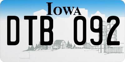 IA license plate DTB092