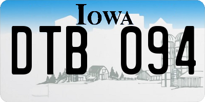 IA license plate DTB094