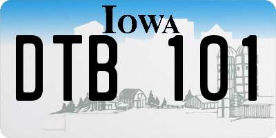 IA license plate DTB101