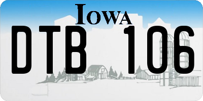 IA license plate DTB106