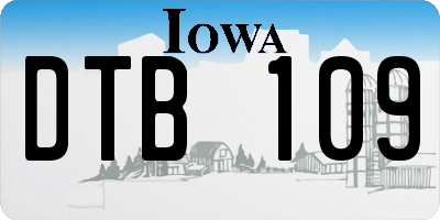 IA license plate DTB109