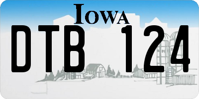 IA license plate DTB124
