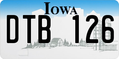 IA license plate DTB126