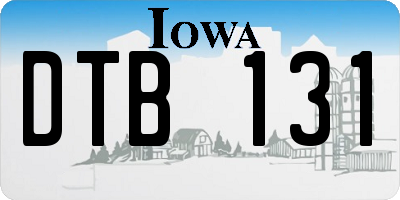 IA license plate DTB131