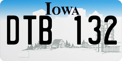 IA license plate DTB132