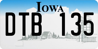 IA license plate DTB135