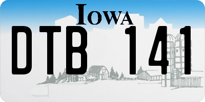 IA license plate DTB141