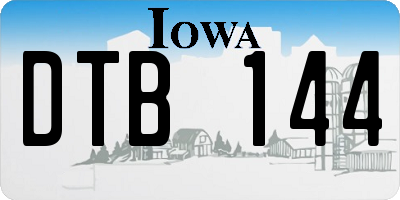 IA license plate DTB144