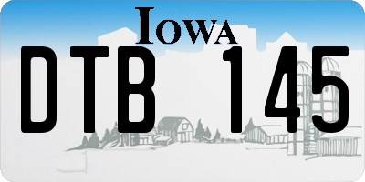 IA license plate DTB145