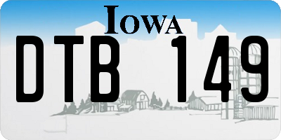 IA license plate DTB149