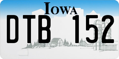 IA license plate DTB152