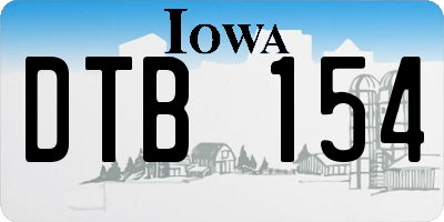 IA license plate DTB154