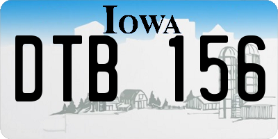 IA license plate DTB156