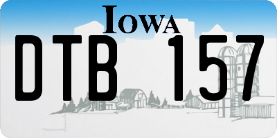 IA license plate DTB157