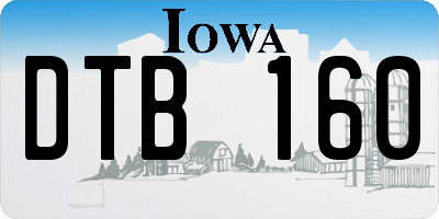IA license plate DTB160