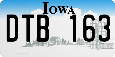 IA license plate DTB163