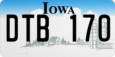 IA license plate DTB170