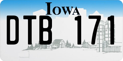 IA license plate DTB171