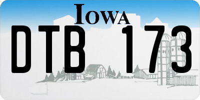 IA license plate DTB173