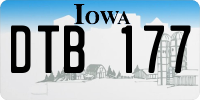 IA license plate DTB177