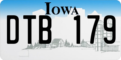 IA license plate DTB179