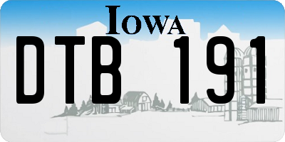 IA license plate DTB191