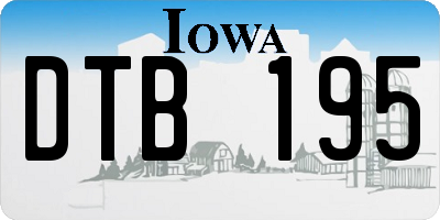 IA license plate DTB195
