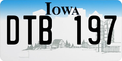 IA license plate DTB197