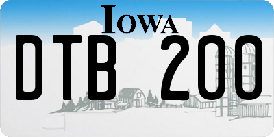IA license plate DTB200