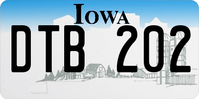IA license plate DTB202