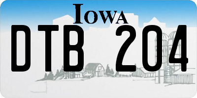 IA license plate DTB204