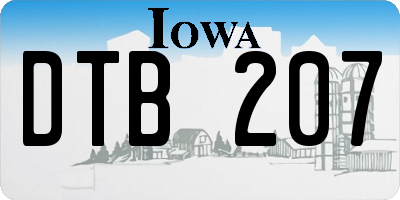IA license plate DTB207