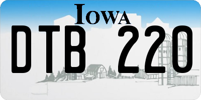 IA license plate DTB220